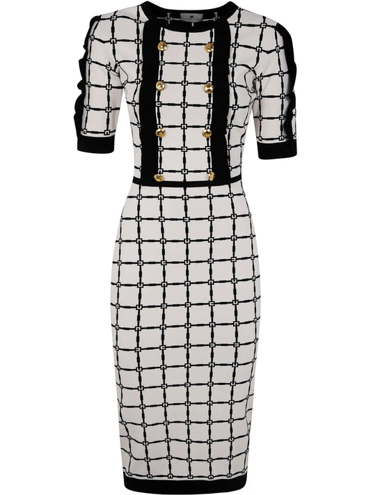 Logo-Jacquard Midi Dress