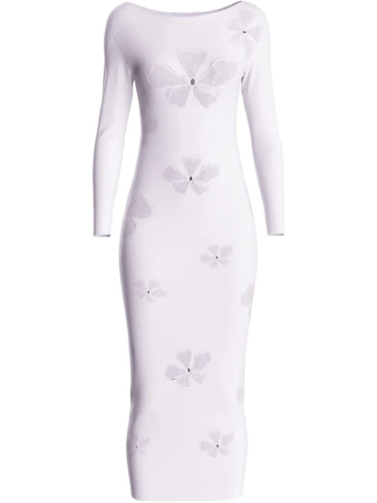 Monogram-Pattern Midi Dress