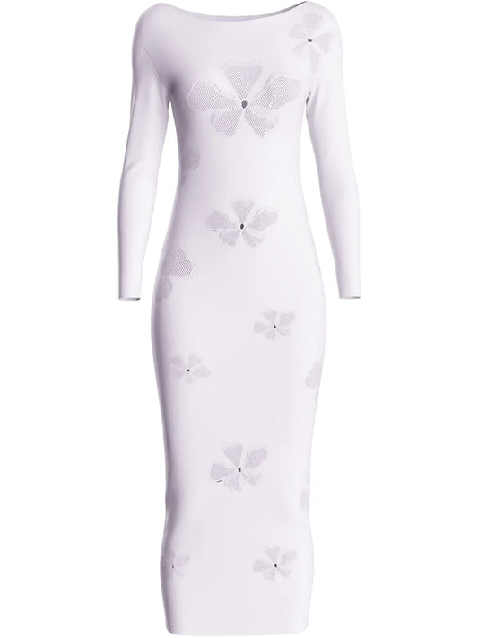 Monogram-Pattern Midi Dress