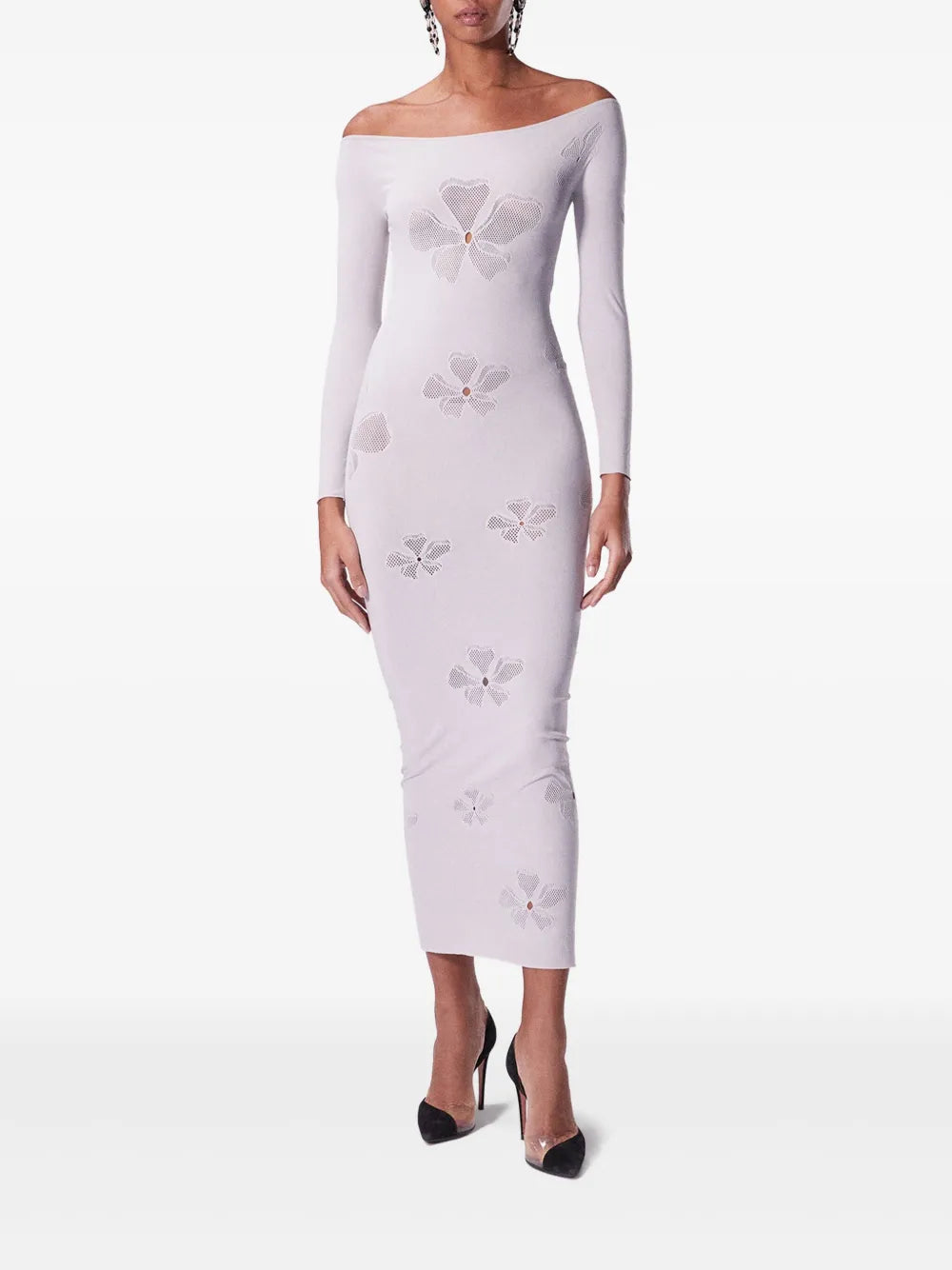 Monogram-Pattern Midi Dress