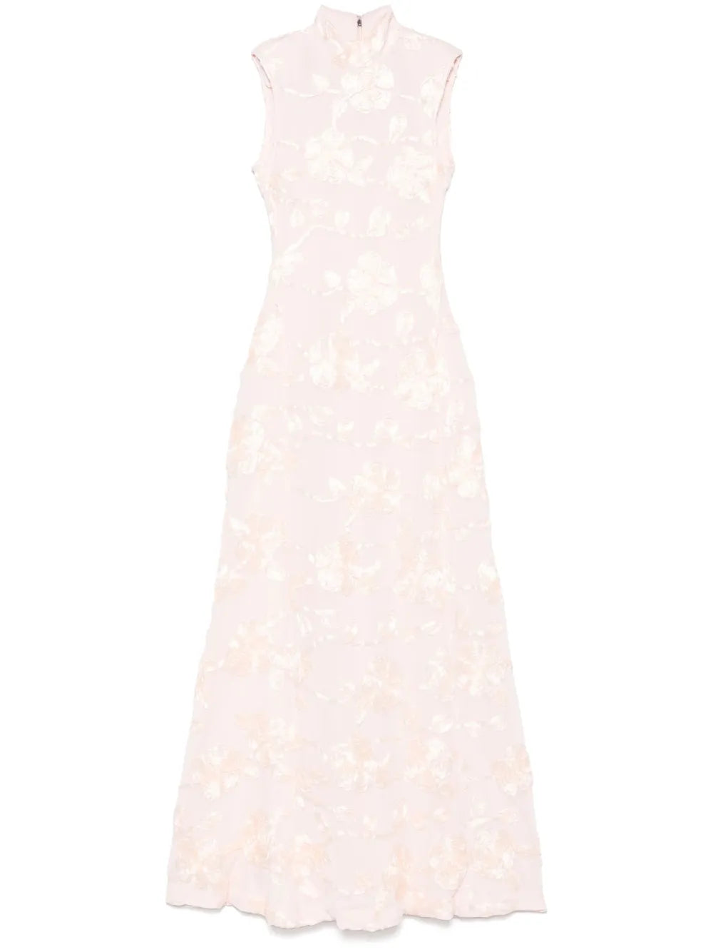 Floral-Mesh Maxi Dress