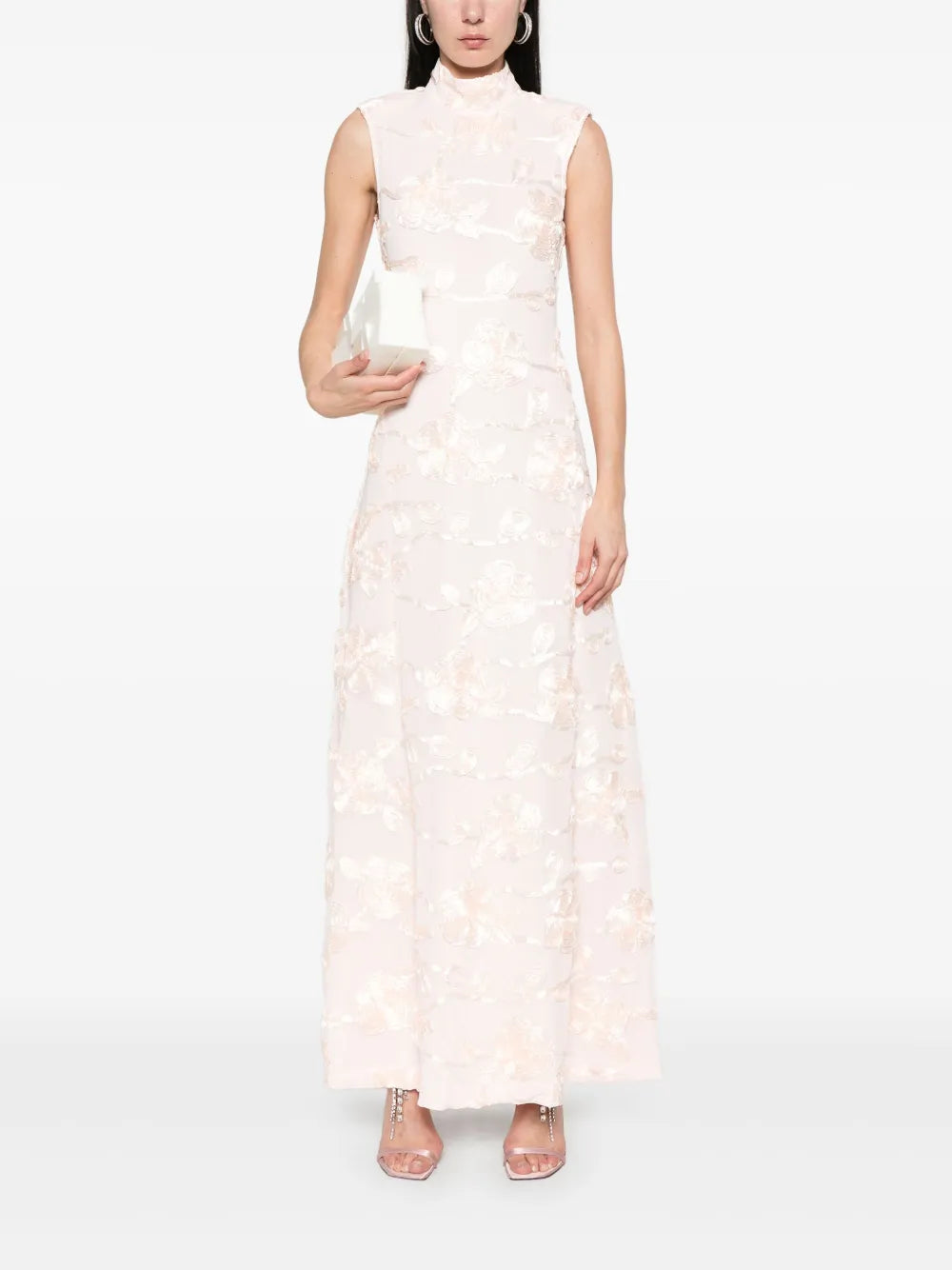Floral-Mesh Maxi Dress