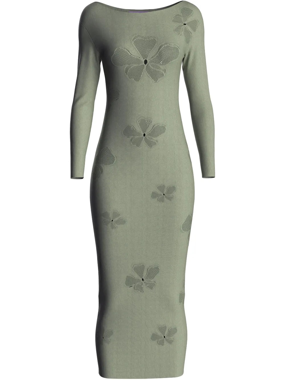 Monogram-Pattern Midi Dress