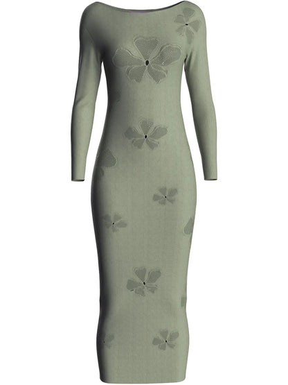 Monogram-Pattern Midi Dress