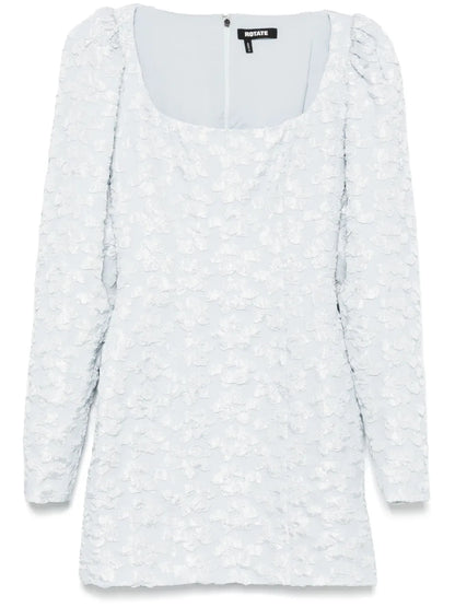 Jacquard Long-Sleeve Mini Dress