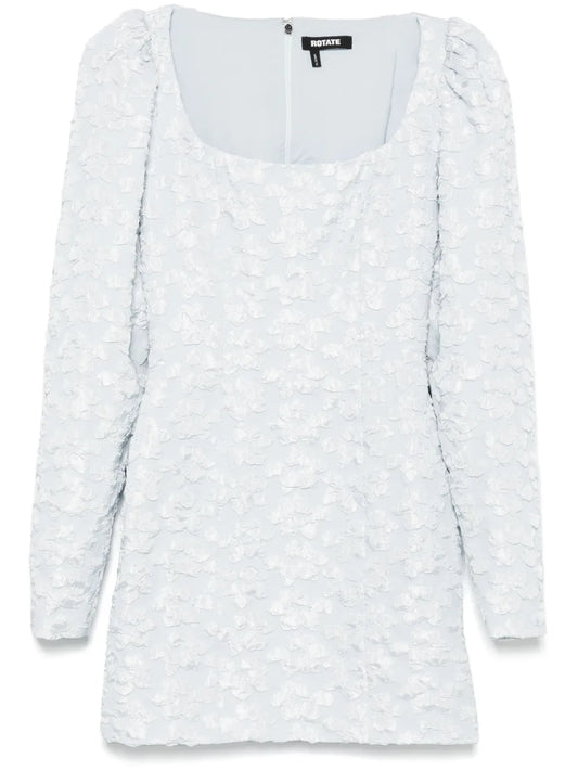 Jacquard Long-Sleeve Mini Dress