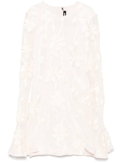 Floral-Mesh Mini Dress