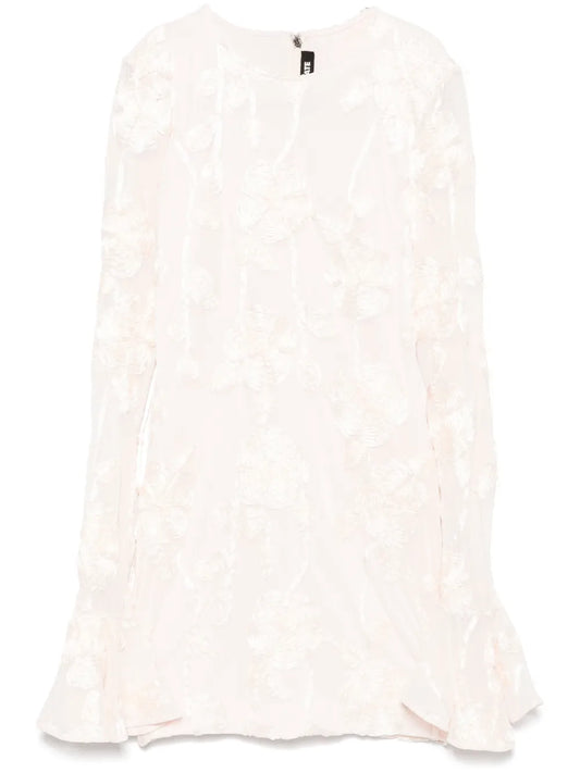 Floral-Mesh Mini Dress