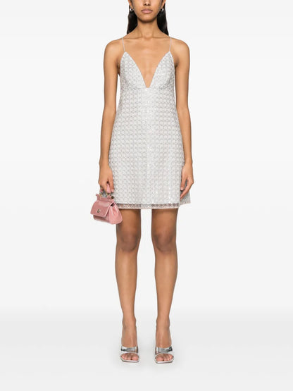 Beaded A-Line Mini Dress