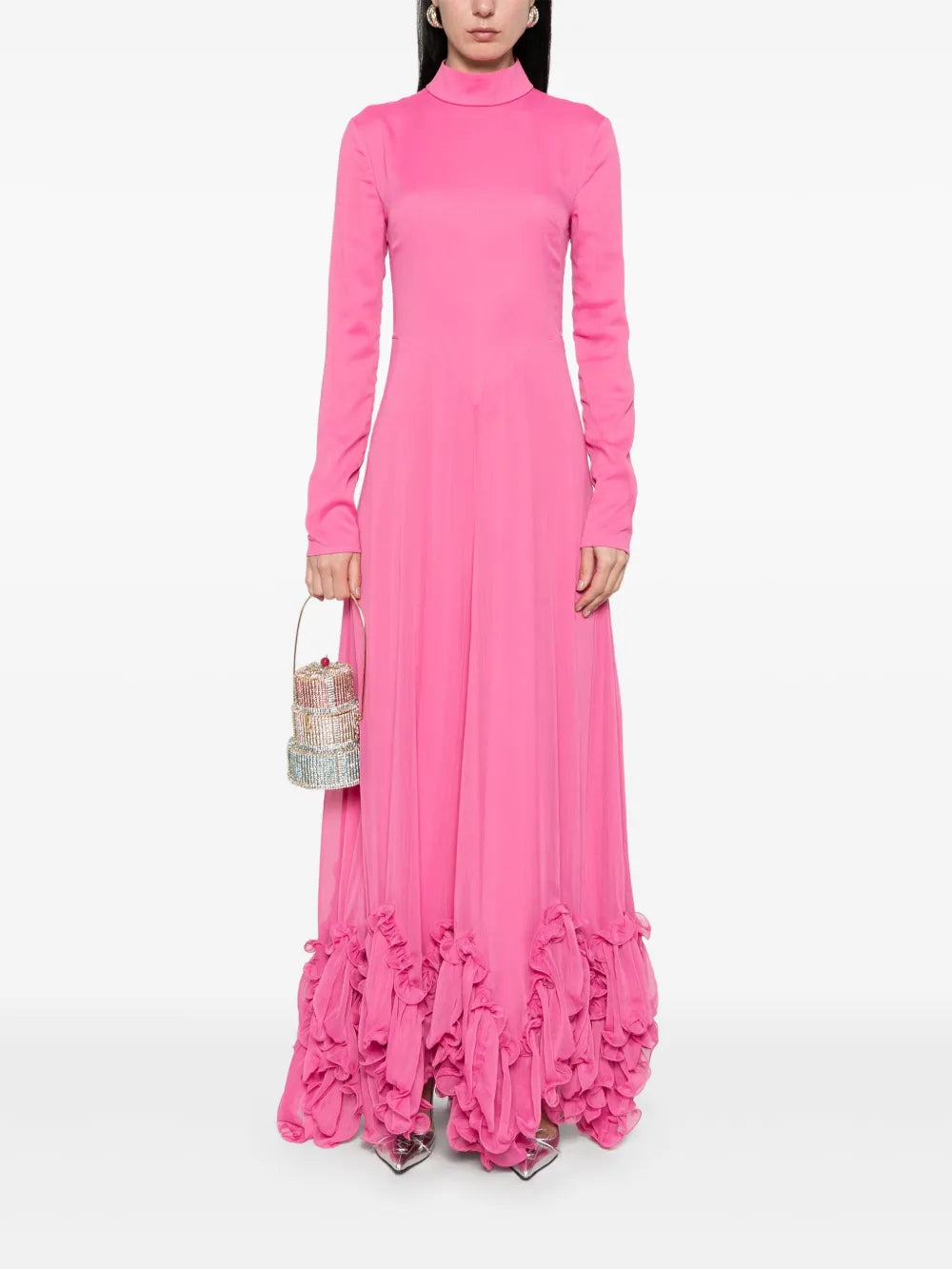 Ruffles Chiffon Maxi Dress