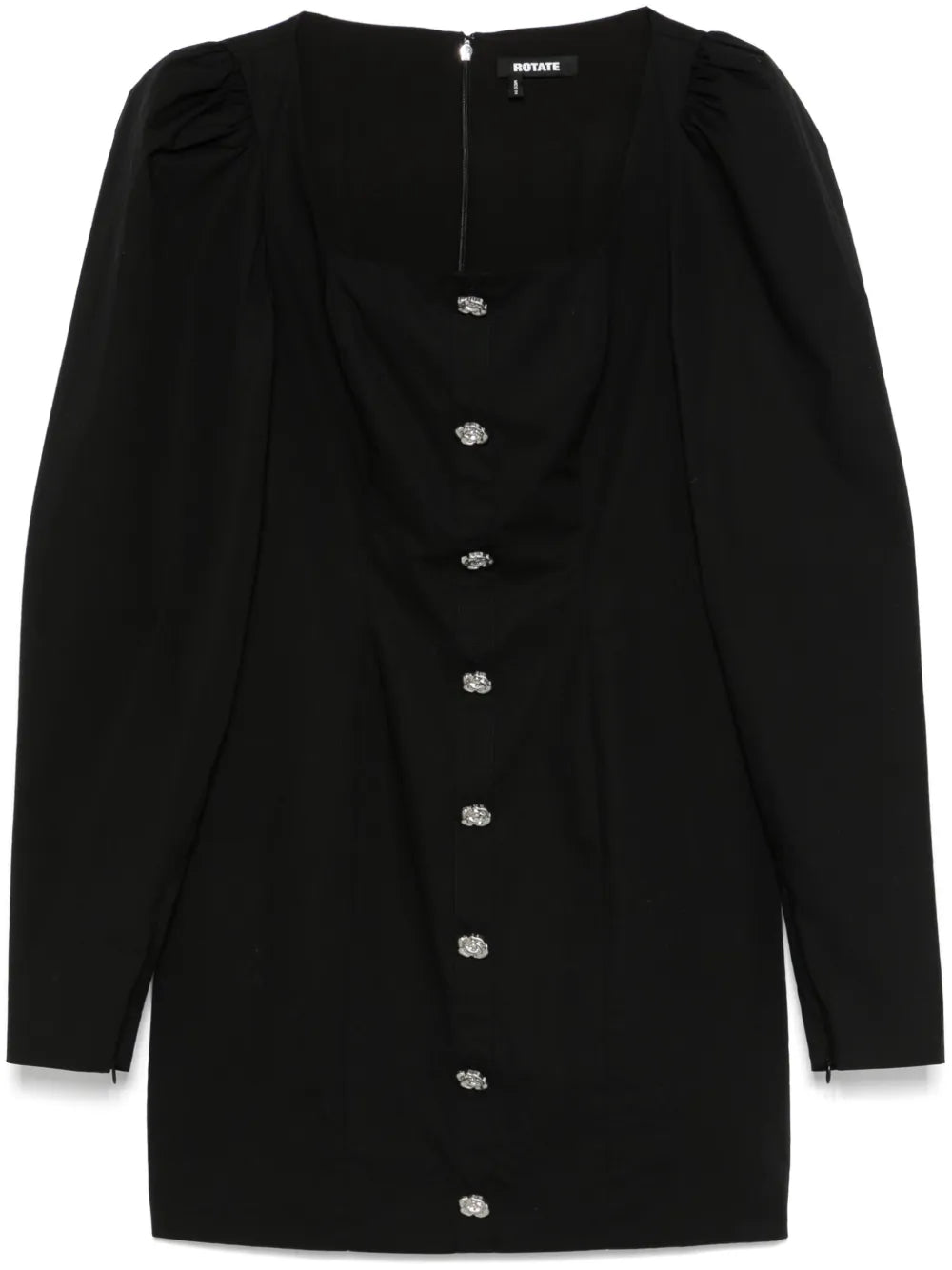 Scoop-Neck Long-Sleeve Mini Dress