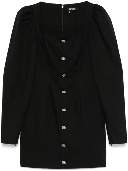Scoop-Neck Long-Sleeve Mini Dress