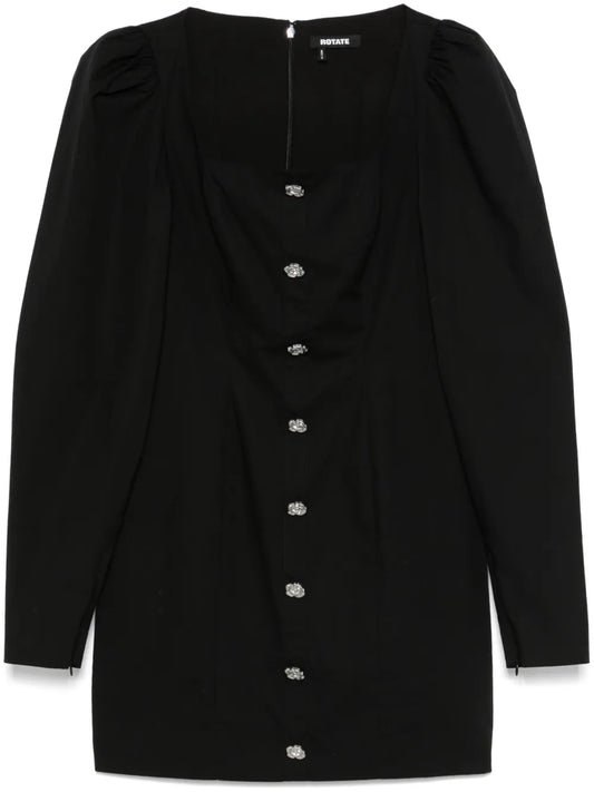 Scoop-Neck Long-Sleeve Mini Dress