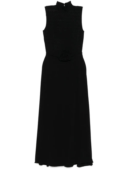 Floral-Appliqué Maxi Dress