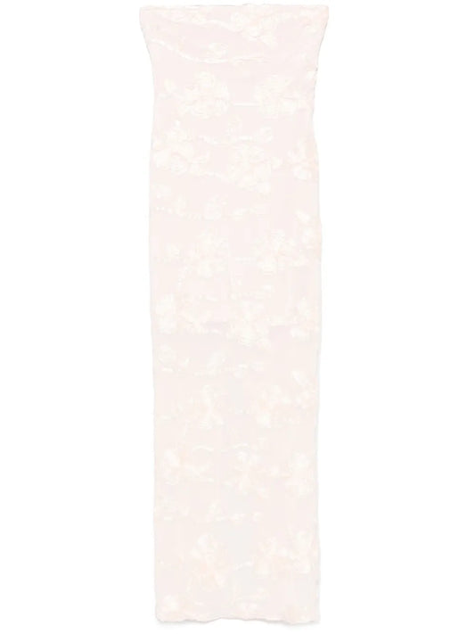 Floral-Mesh Maxi Dress