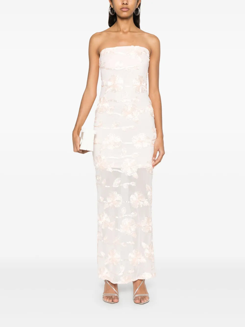 Floral-Mesh Maxi Dress