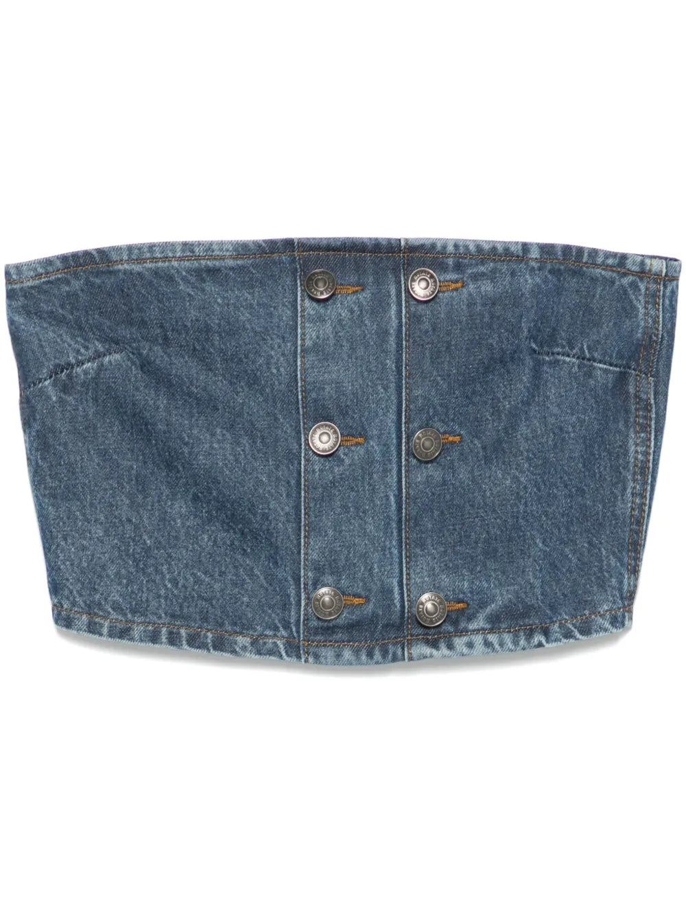 Button-Detail Denim Top