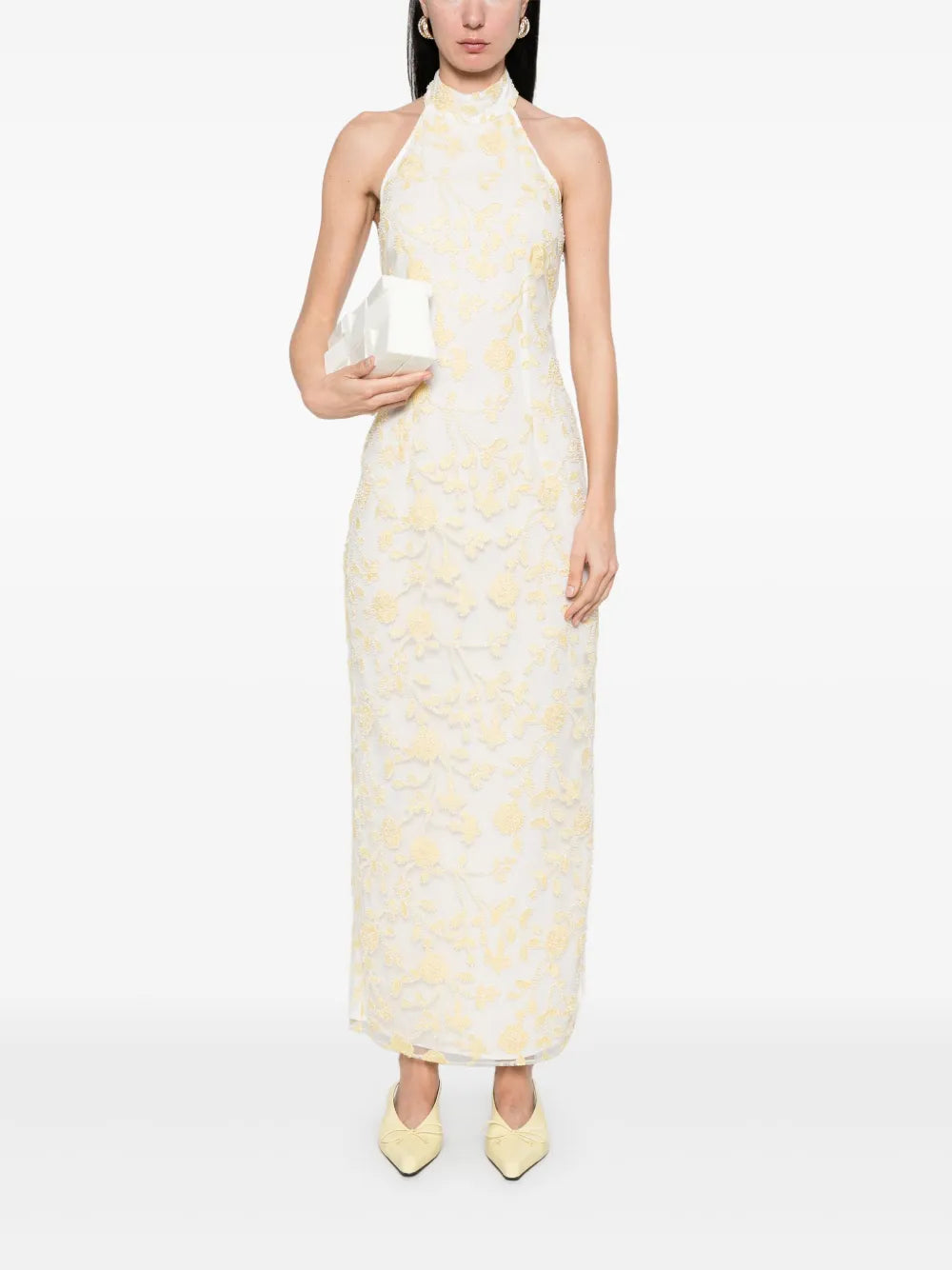 Floral-Beaded Maxi Dress