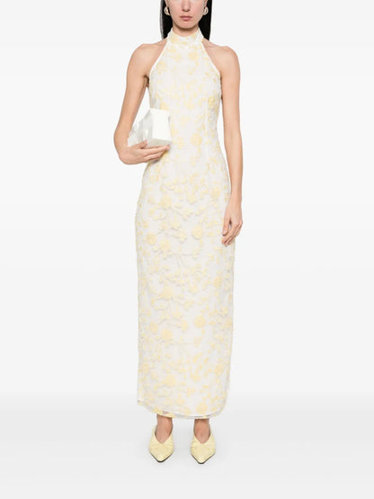 Floral-Beaded Maxi Dress