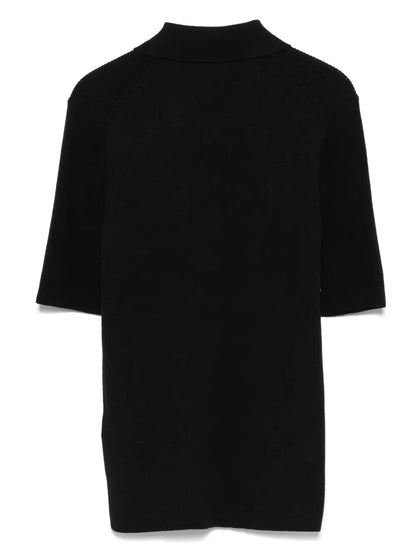 Ribbed-Knit Polo Shirt