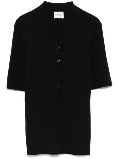 Ribbed-Knit Polo Shirt