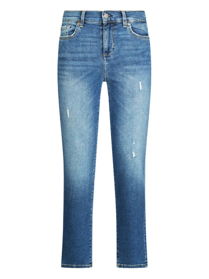 Rhinestone-Embellished Slim-Cut Jeans