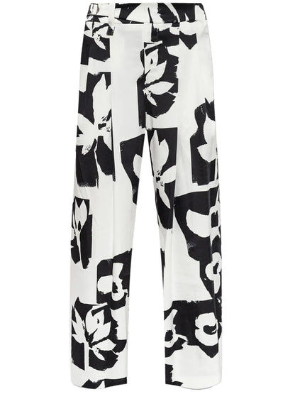 Abstract-Print Trousers