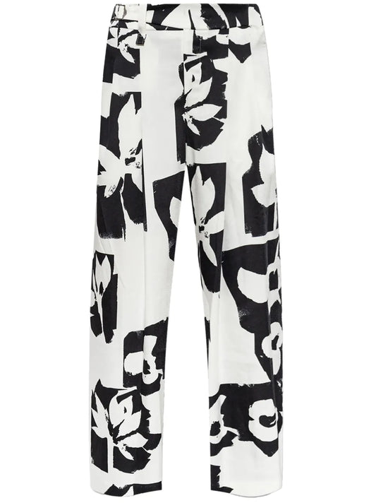 Abstract-Print Trousers