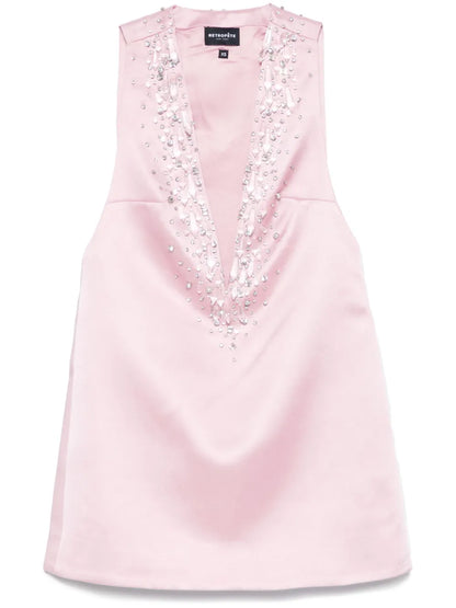 Crystal-Embellished Mini Dress