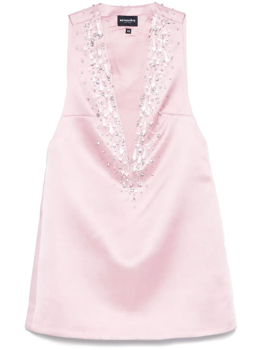 Crystal-Embellished Mini Dress