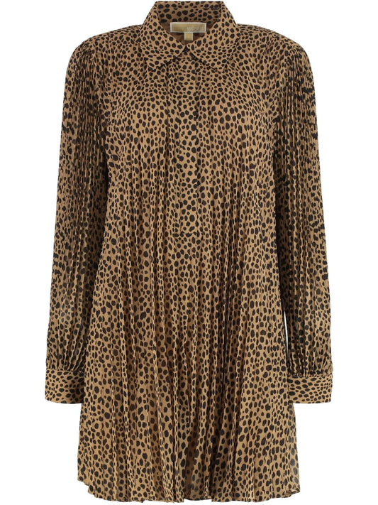 Printed Pleated Dress