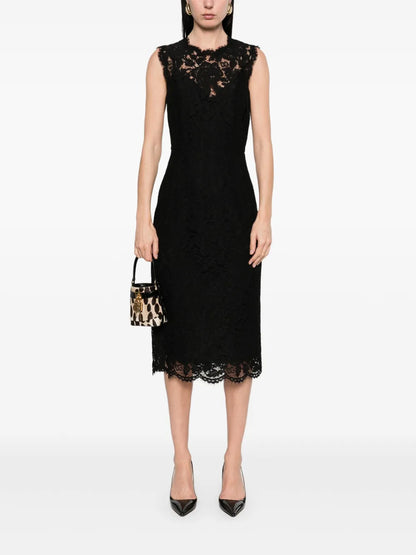 Floral-Lace Midi Dress