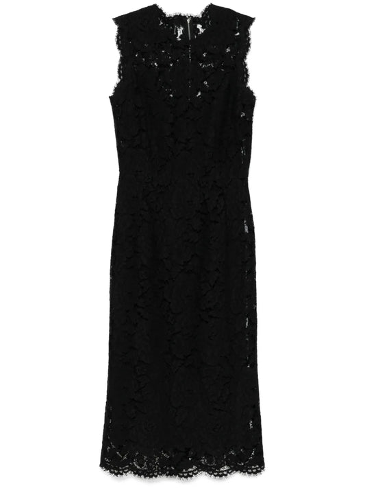 Floral-Lace Midi Dress