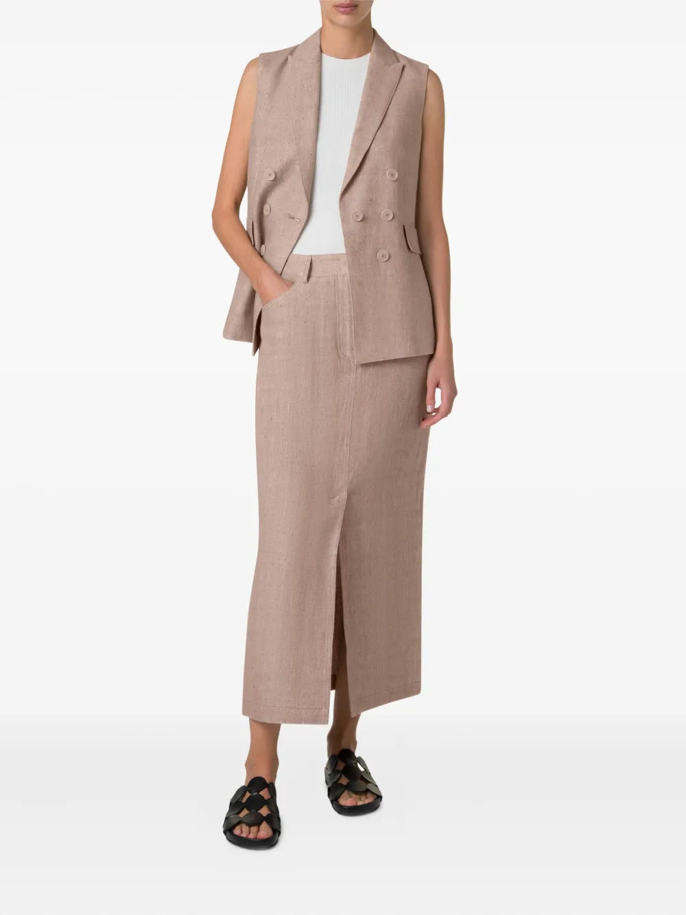 Double-Breasted Sleeveless Blazer