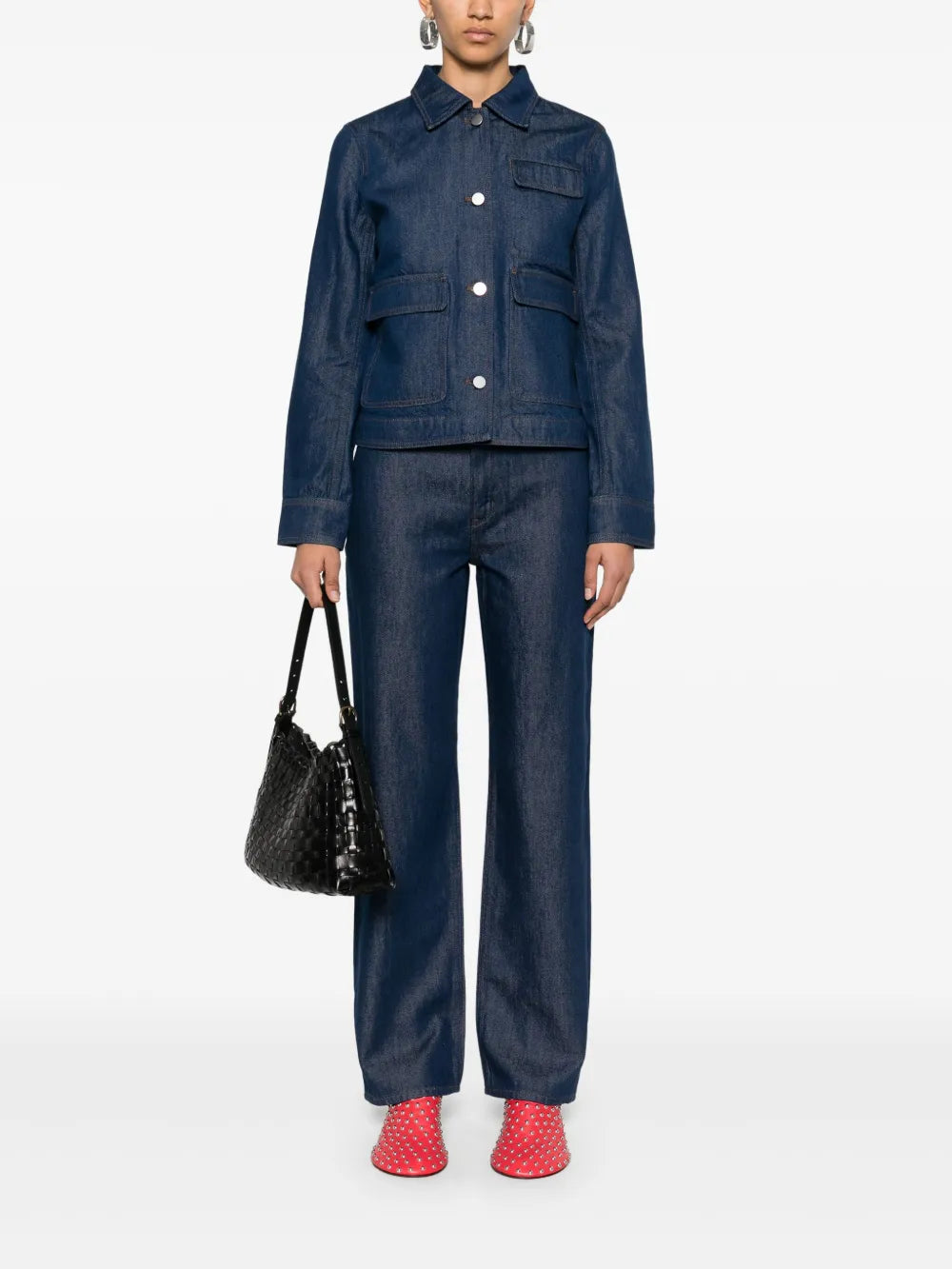 High-Waist Straight-Leg Jeans