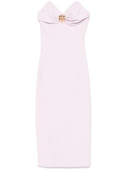 Macro-Bow Crepe Midi Dress