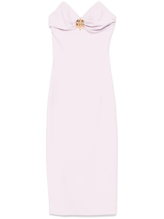 Macro-Bow Crepe Midi Dress