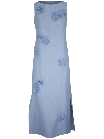 Flower-Detailing Midi Dress