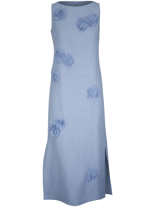 Flower-Detailing Midi Dress
