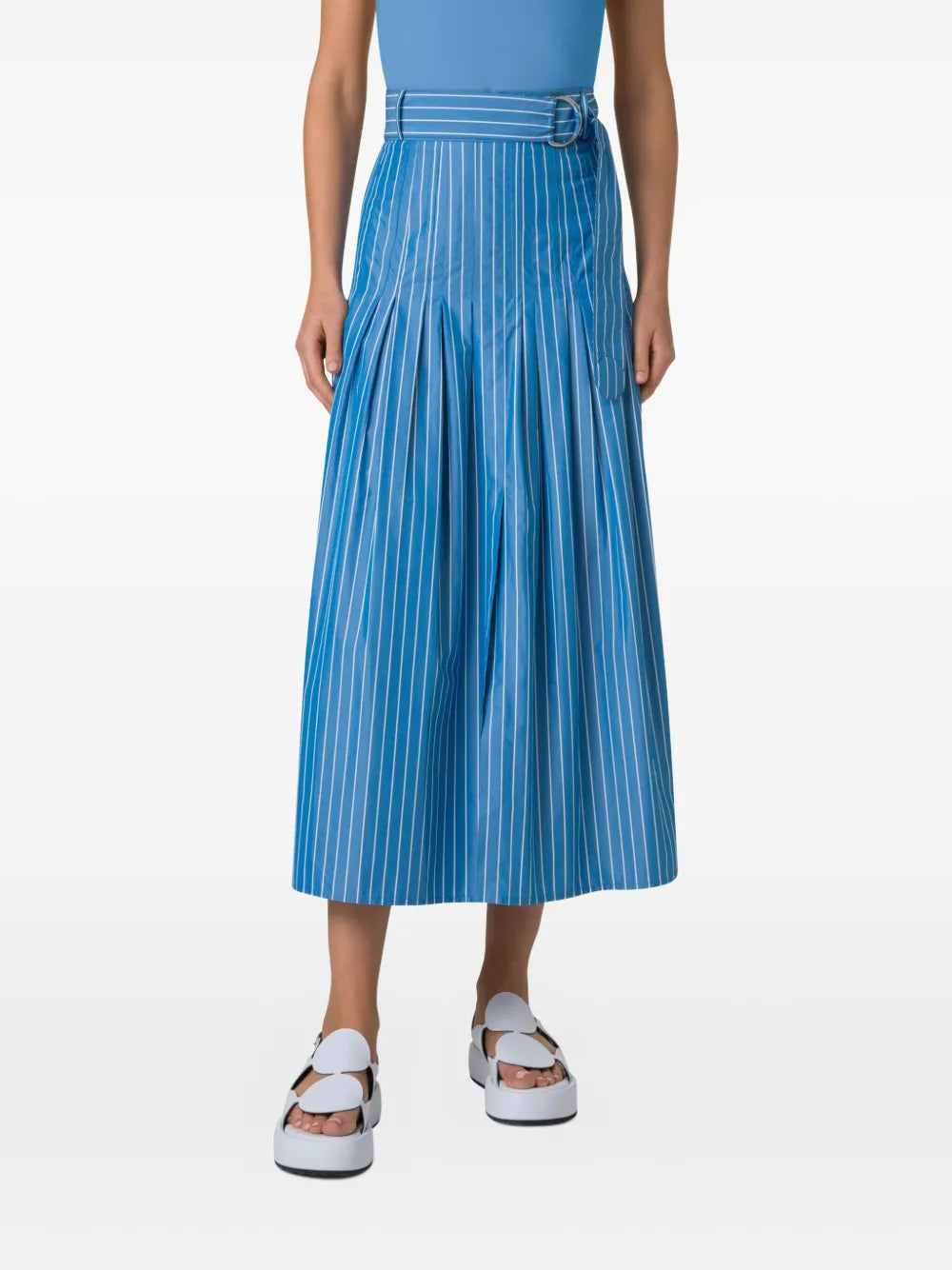Striped Pleated Skirt