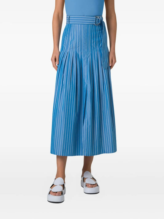 Striped Pleated Skirt