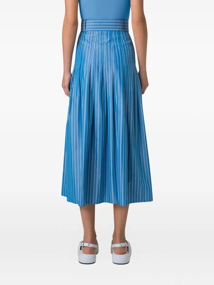 Striped Pleated Skirt