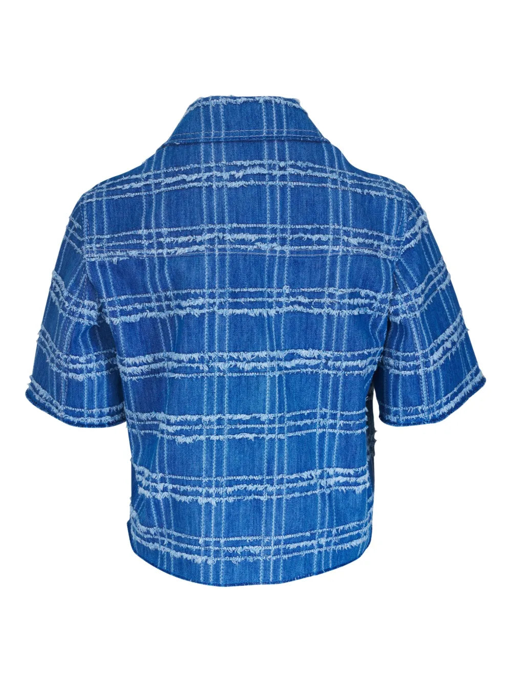 Fringed Check Denim Jacket