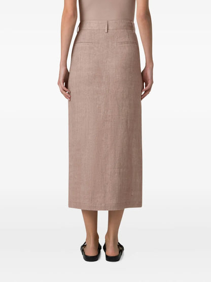 Slit-Detail Midi Skirt
