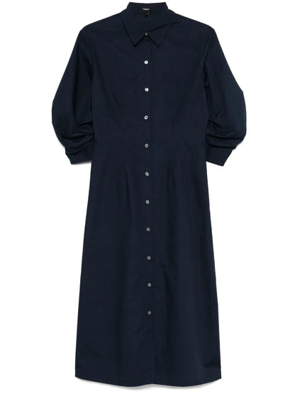 Ruched-Detail Midi Dress