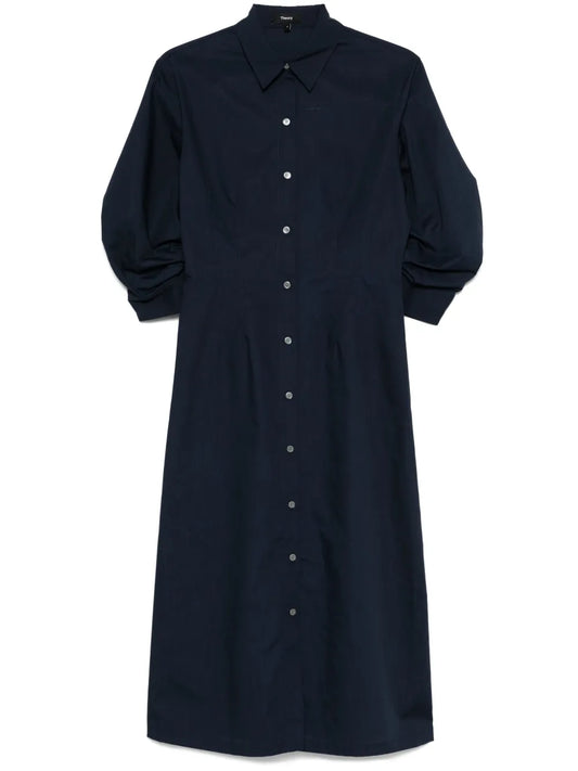 Ruched-Detail Midi Dress