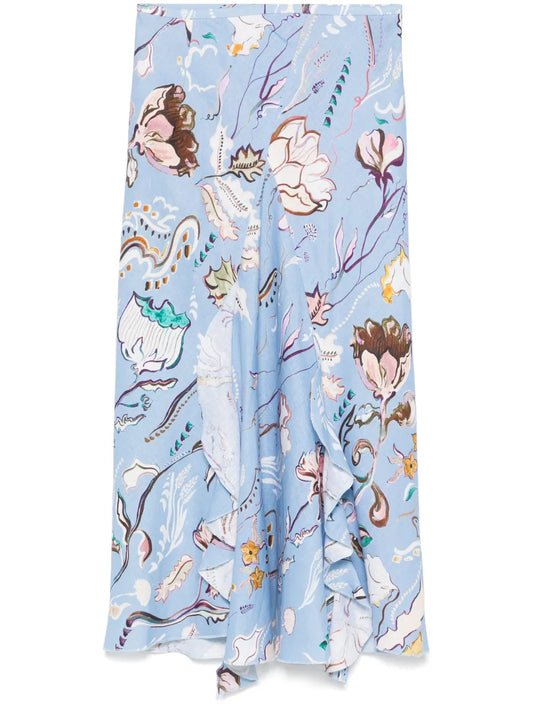 Floral Power Midi Skirt