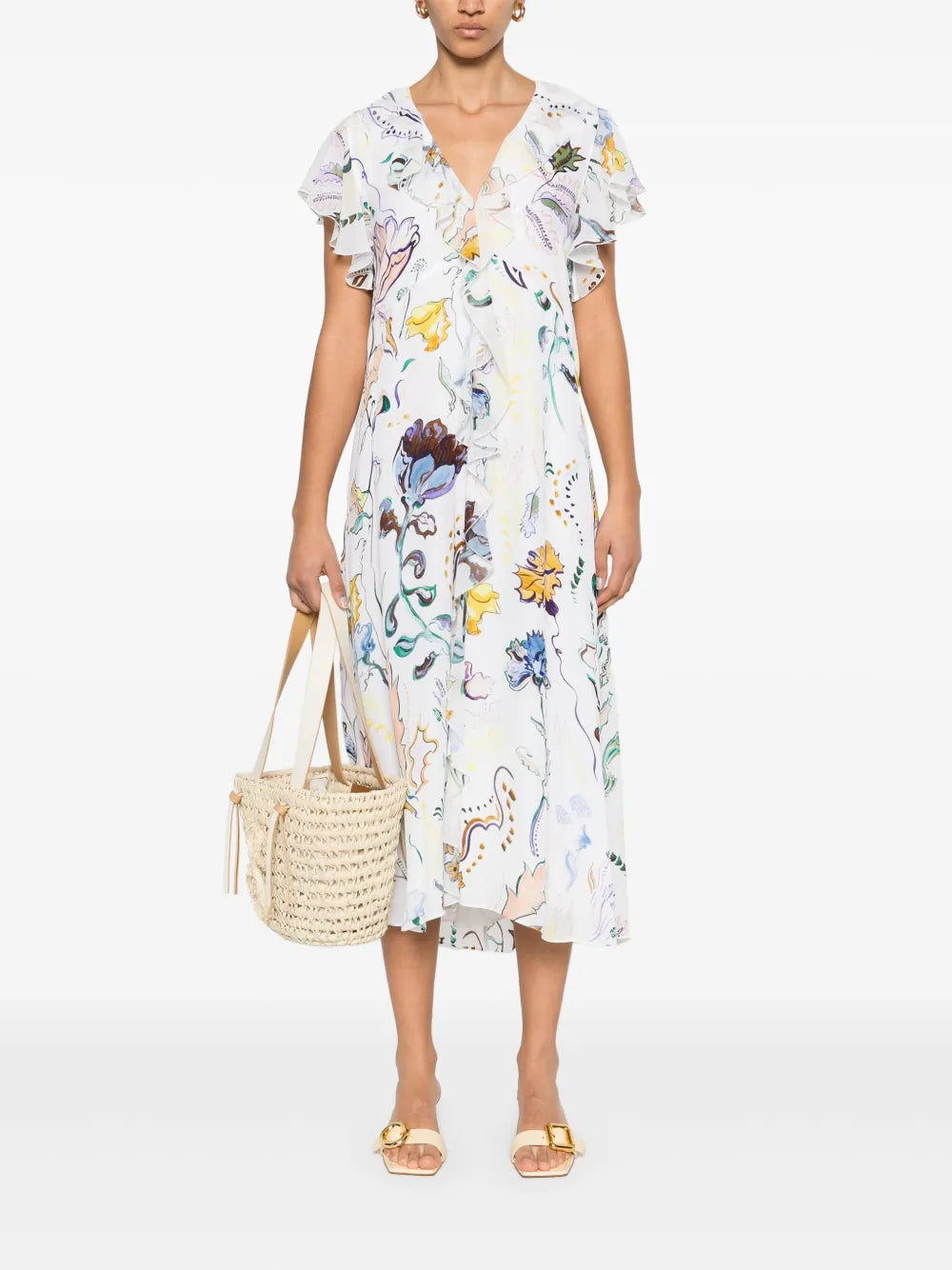 Floral Twist Midi Dress