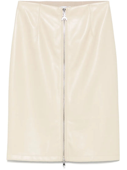 Faux-Leather Midi Skirt