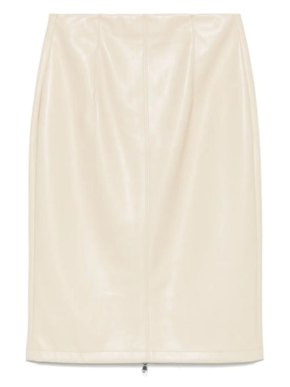 Faux-Leather Midi Skirt